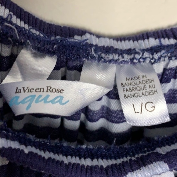 La Vie en Rose Aqua navy and white shorts romper - Picture 5 of 6